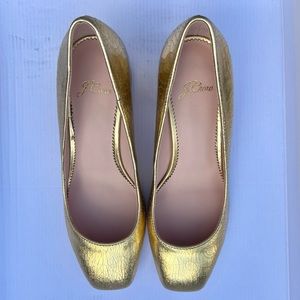 J crew gold heels size 6